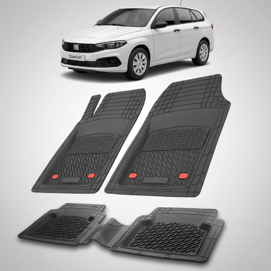 Covorase auto tip tavita dedicate pentru Covorase Fiat Tipo Compatibile Egea Station Wagon Facelift 2020-2026 | Red - cauciuc antiderapant, usor de curatat