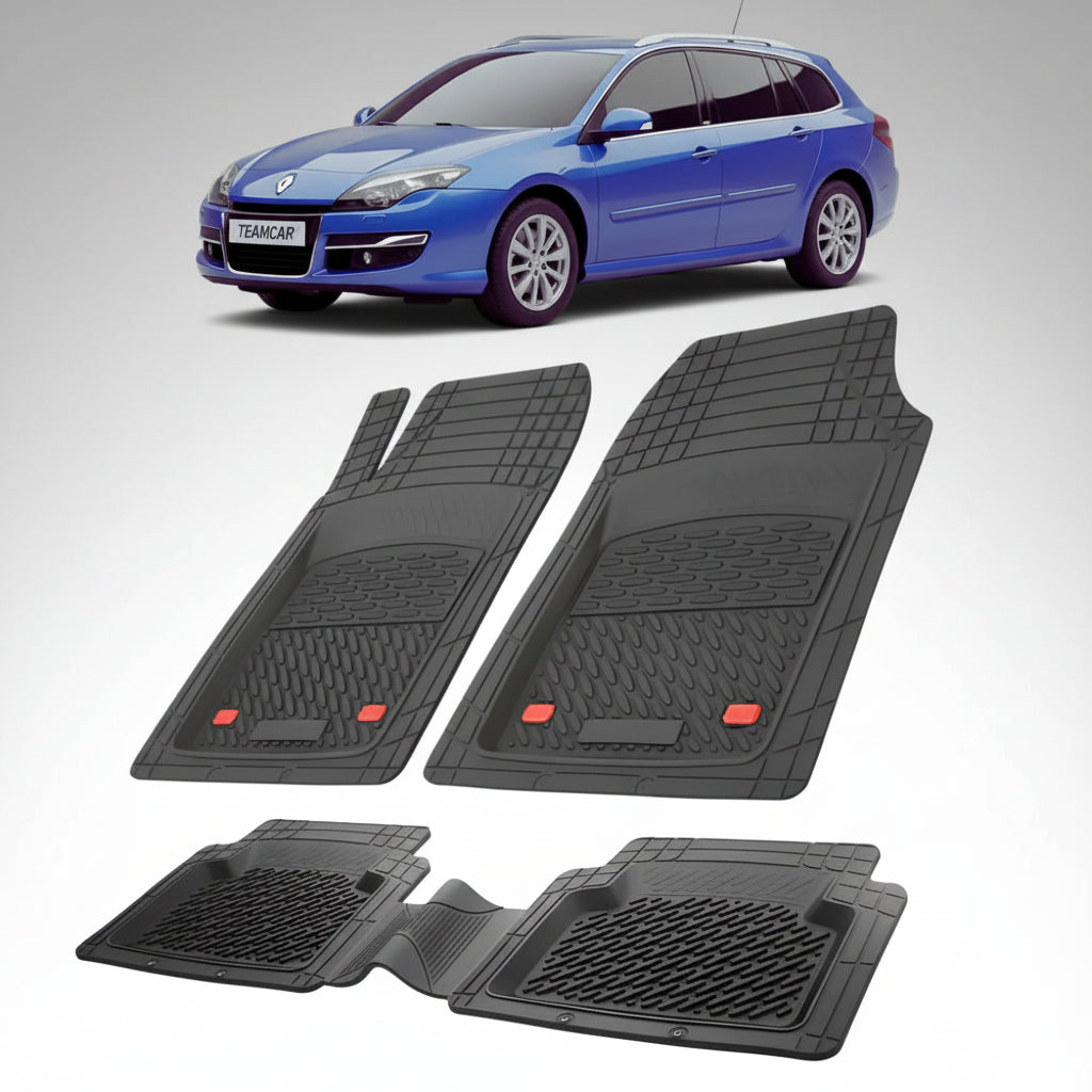 Covorase Auto TeamCar® Tip Tavita Compatibile Renault Laguna III (2007-2015) Negru Material Rezistent