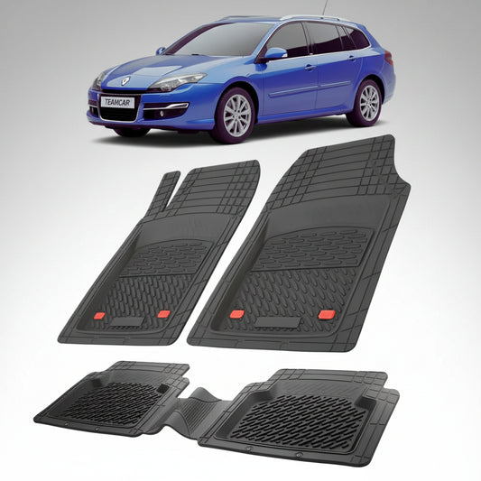 Covorase Auto TeamCar® Tip Tavita Compatibile Renault Laguna III (2007-2015) Negru Material Rezistent