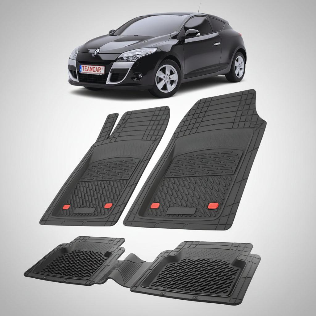 Covorase Auto TeamCar® Tip Tavita Compatibile Renault Megane III Coupe (2008-2016) Negru Material Rezistent
