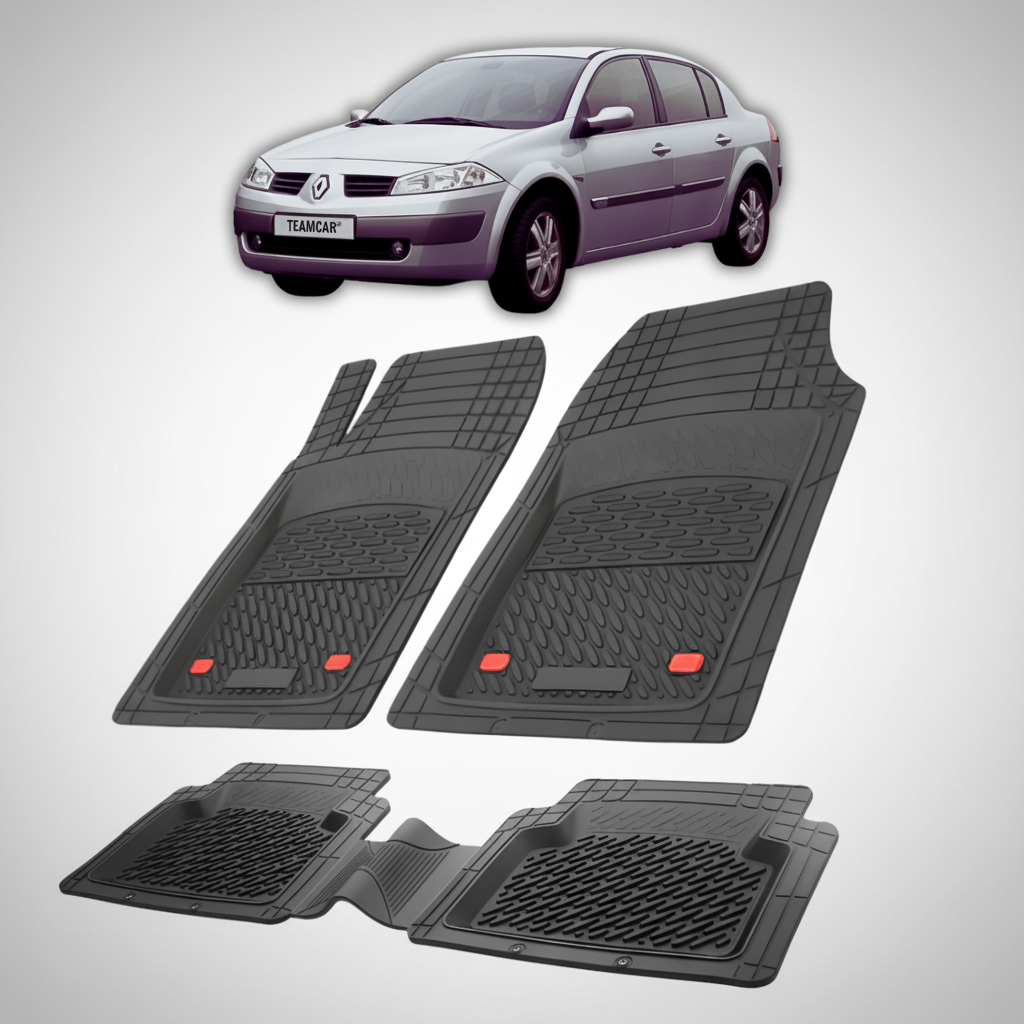 Covorase Auto TeamCar® Tip Tavita Compatibile Renault Megane II Sedan (2002-2009) Negru