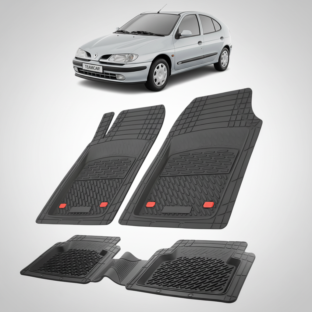 Covorase Auto TeamCar® Tip Tavita Compatibile Renault Megane I (1995-2002) Negru Material Rezistent
