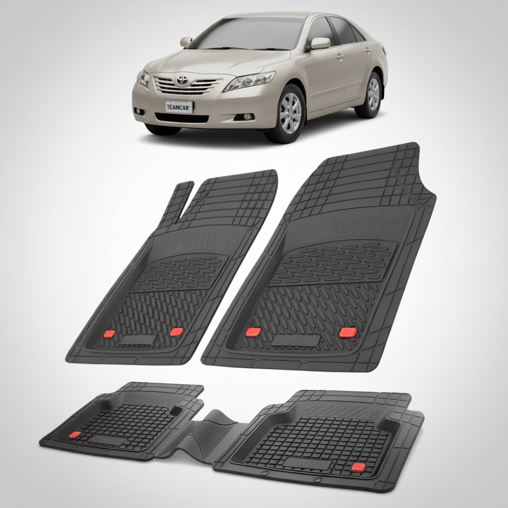Covorase Auto TeamCar® Tip Tavita Compatibile Toyota Camry XV40 (2006-2011) Negru Material Rezistent