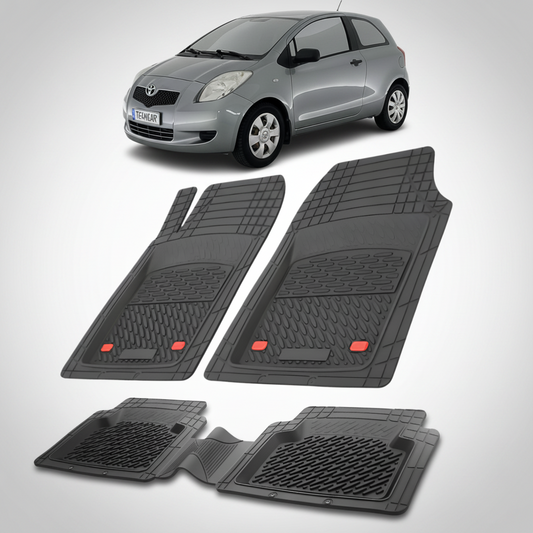 Covorase Auto TeamCar® Tip Tavita Compatibile Toyota Yaris P1 (1999-2005) Negru Material Rezistent