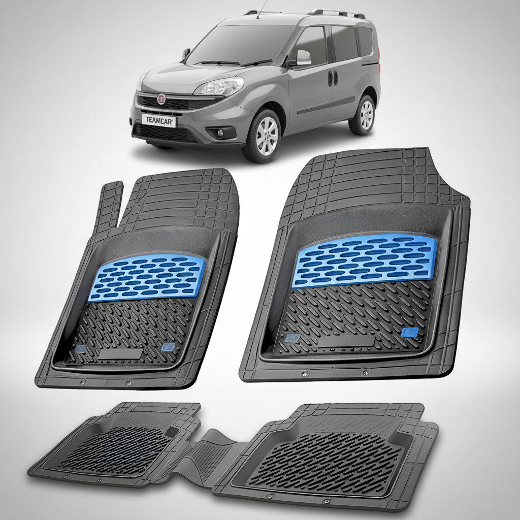Covorase auto tip tavita dedicate pentru Fiat Doblo Facelift MPV 263 Compatibile 2015-2022 | cauciuc antiderapant, usor de curatat