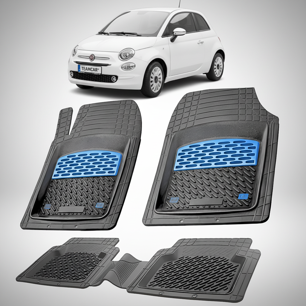 Covorase auto tip tavita pentru Covorase Fiat 500 Hatchback Facelift cauciuc antiderapant, usor de curatat