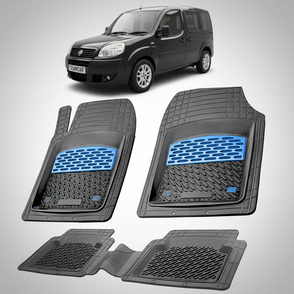 Covorase auto tip tavita pentru Fiat Doblo Facelift MPV 223 Compatibile 2005-2010 | cauciuc antiderapant, usor de curatat