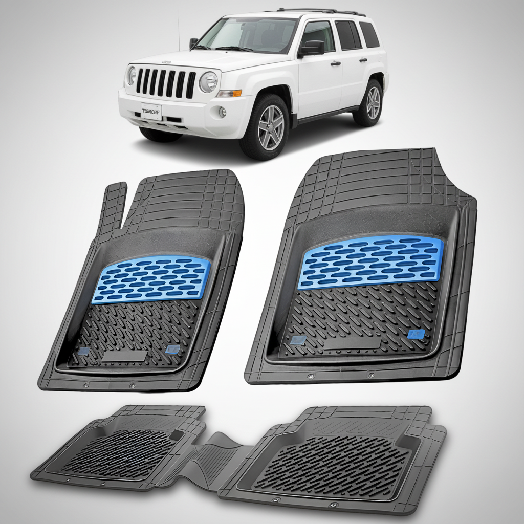 Covorase auto pentru Covorase Jeep Patriot MK Compatibile 2007-2017 | Blue - cauciuc antiderapant, usor de curatat
