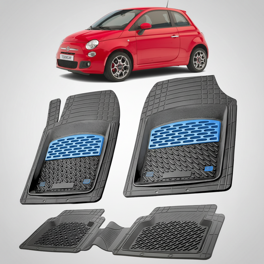 Covorase auto tip tavita dedicate pentru Fiat 500 Hatchback 2007-2015 | cauciuc antiderapant, usor de curatat