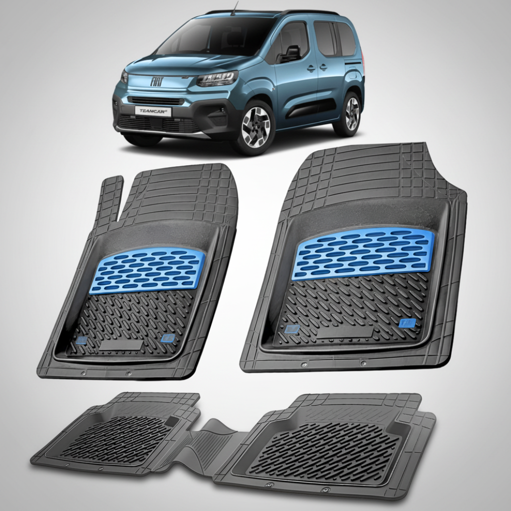 Covorase auto tip tavita dedicate pentru Fiat Doblo III K9 MPV Compatibile 2022-2026 | cauciuc antiderapant, usor de curatat