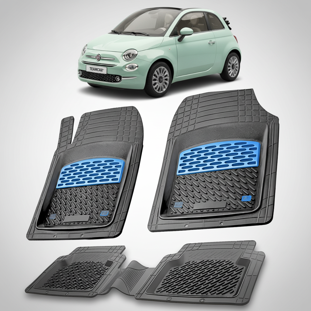 Covorase auto tip tavita dedicate pentru Fiat 500C (Cabrio) 2009-2015 |  cauciuc antiderapant, usor de curatat