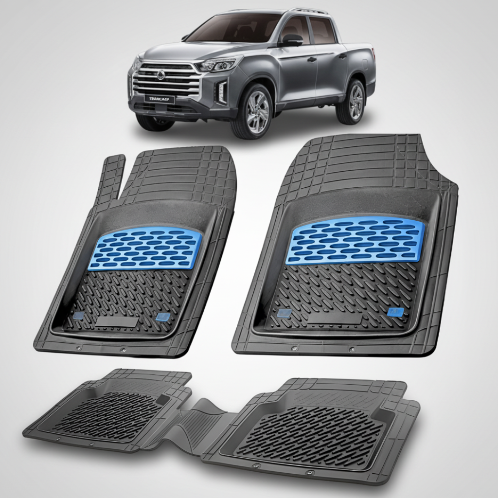 Set de covorase dn cauciuc negru pentru ssangyong musso grand.