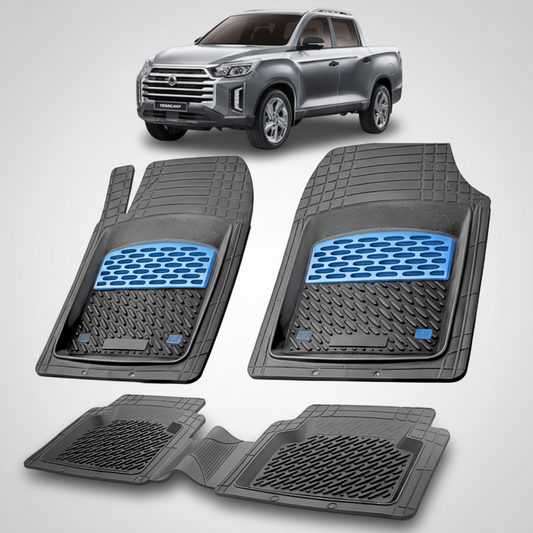 Set de covorase dn cauciuc negru pentru ssangyong musso grand.