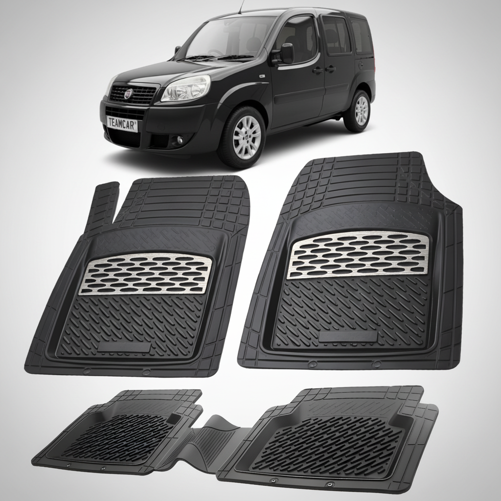Covorase auto tip tavita pentru Fiat Doblo Facelift MPV 223 Compatibile 2005-2010 | cauciuc antiderapant, usor de curatat