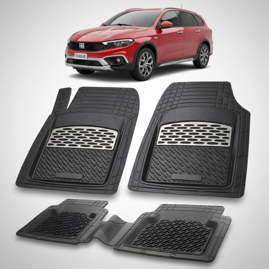 Covorase auto tip tavita dedicate pentru Fiat Tipo Egea Cross Wagon 2021-2026 | Red - cauciuc antiderapant, usor de curatat