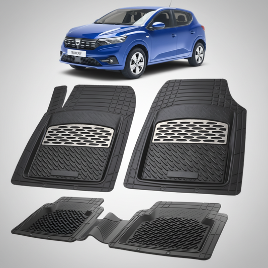 set de covorase negre din cauciuc pentru daca sandero .