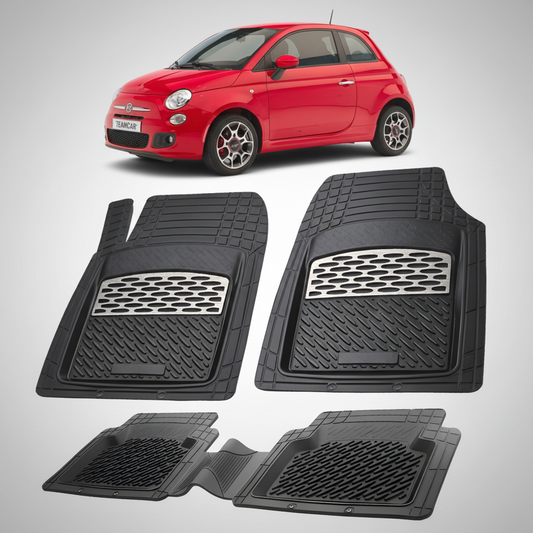 Covorase auto tip tavita dedicate pentru Fiat 500 Hatchback 2007-2015 | cauciuc antiderapant, usor de curatat