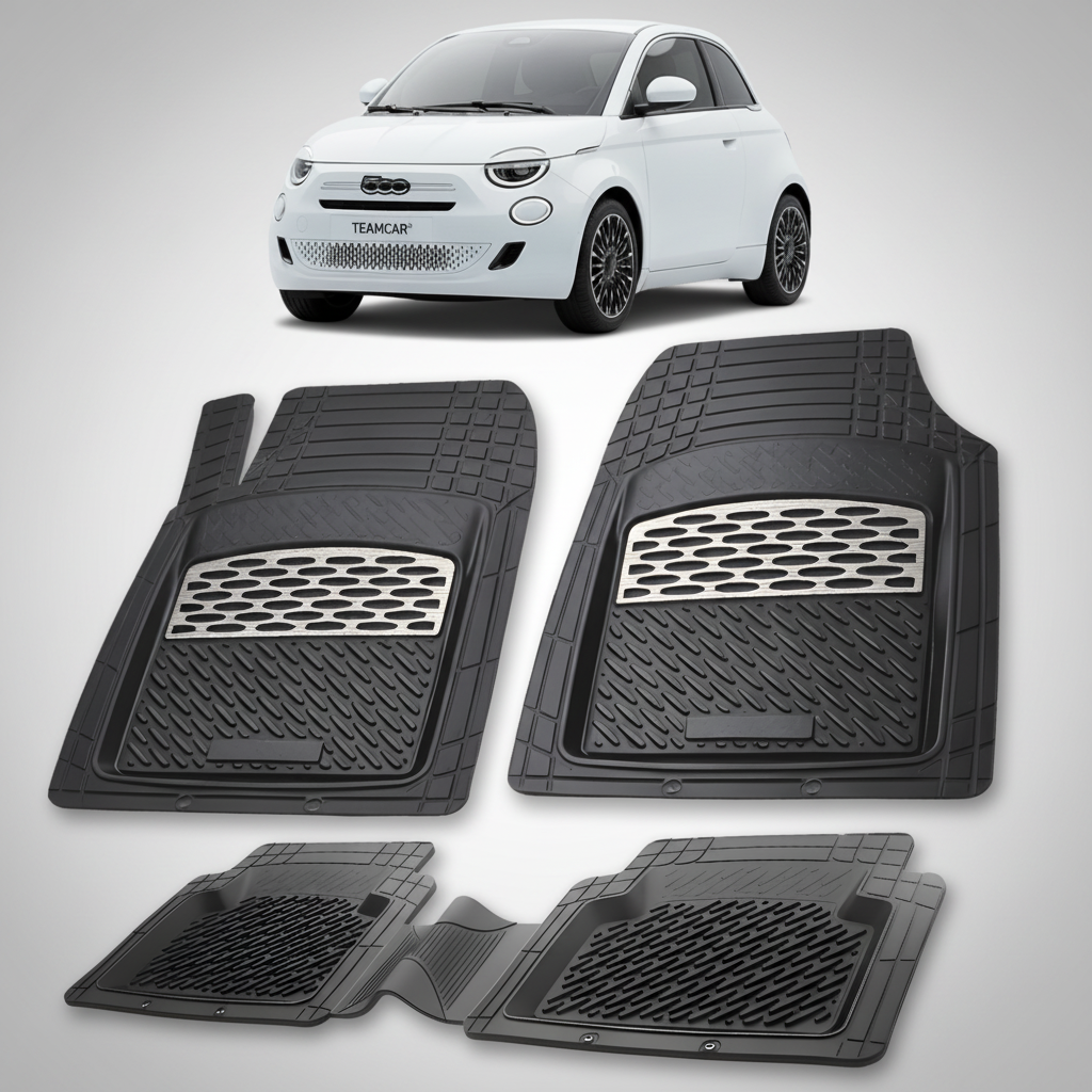 Covorase auto tip tavita dedicate pentru Fiat 500 Hybrid Compatibile 2020-2024 | cauciuc antiderapant, usor de curatat