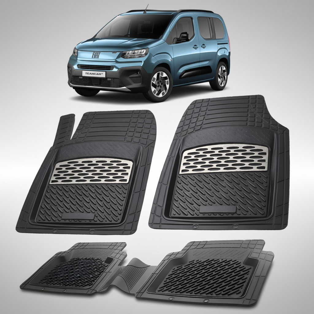 Covorase auto tip tavita dedicate pentru Fiat Doblo III K9 MPV Compatibile 2022-2026 | cauciuc antiderapant, usor de curatat
