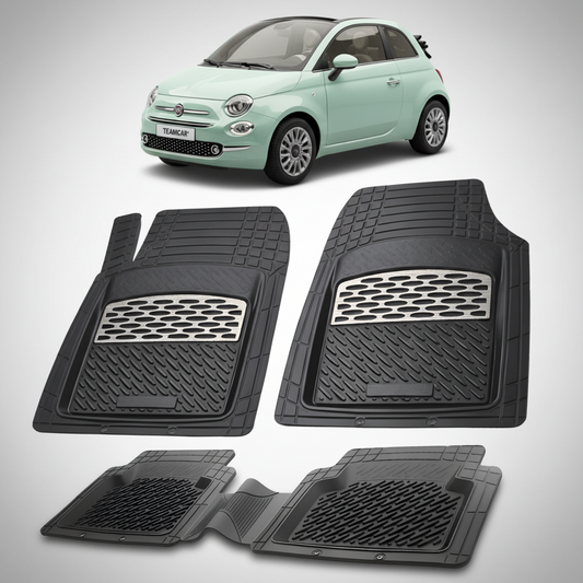 Covorase auto tip tavita dedicate pentru Fiat 500C (Cabrio) 2009-2015 |  cauciuc antiderapant, usor de curatat