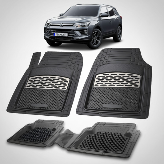 Set de covorase din cauciuc negru pentru ssangyong koando.