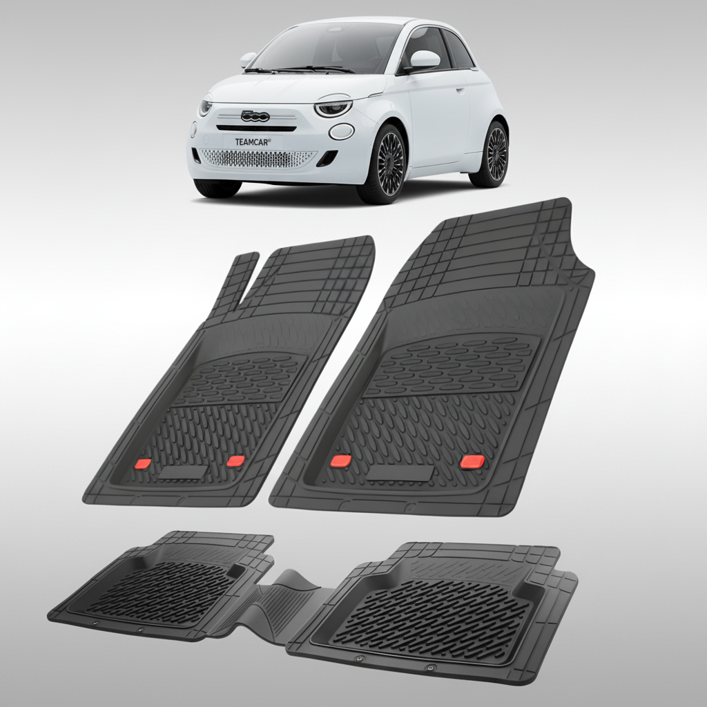 Covorase auto pentru Covorase Fiat 500 Hybrid Compatibile 2020-2024 | cauciuc antiderapant, usor de curatat