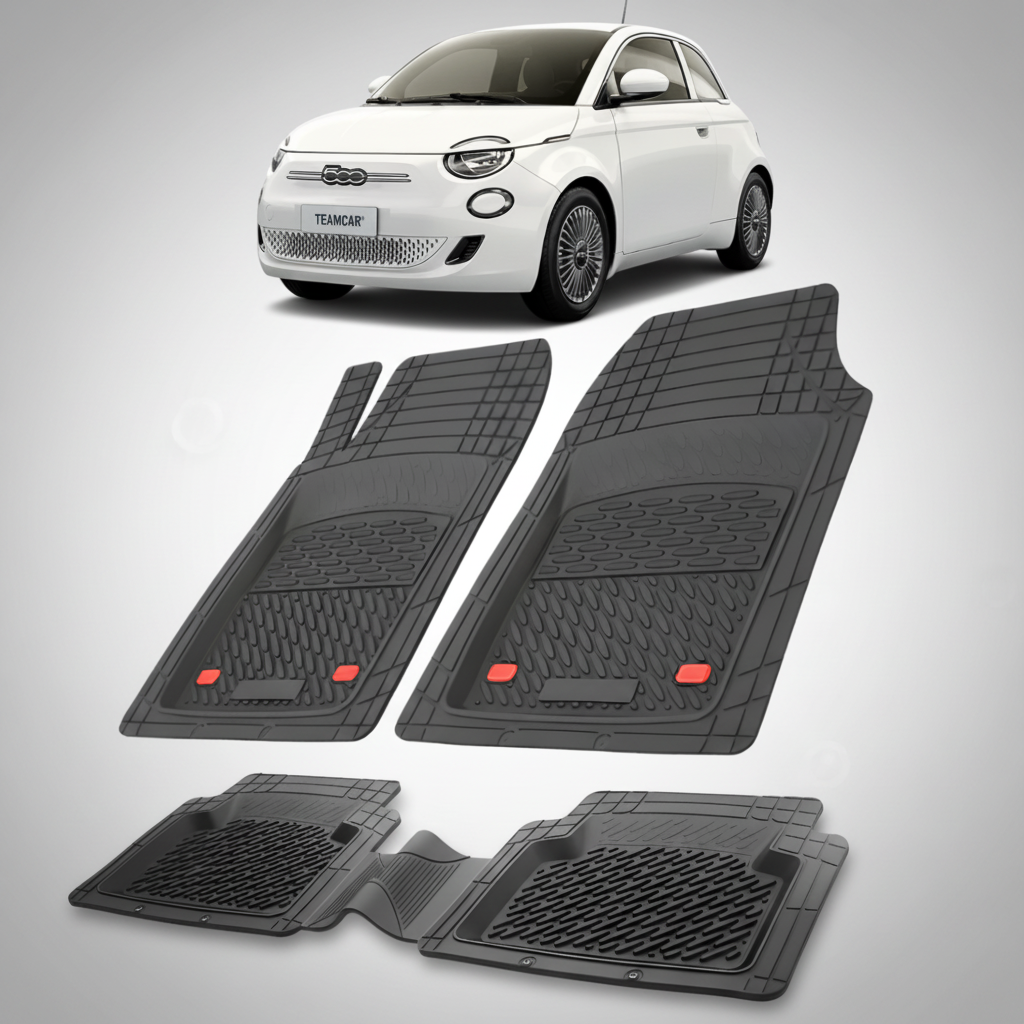 Covorase auto tip tavita pentru Covorase Fiat 500e Compatibile 2020+ |  cauciuc antiderapant, usor de curatat