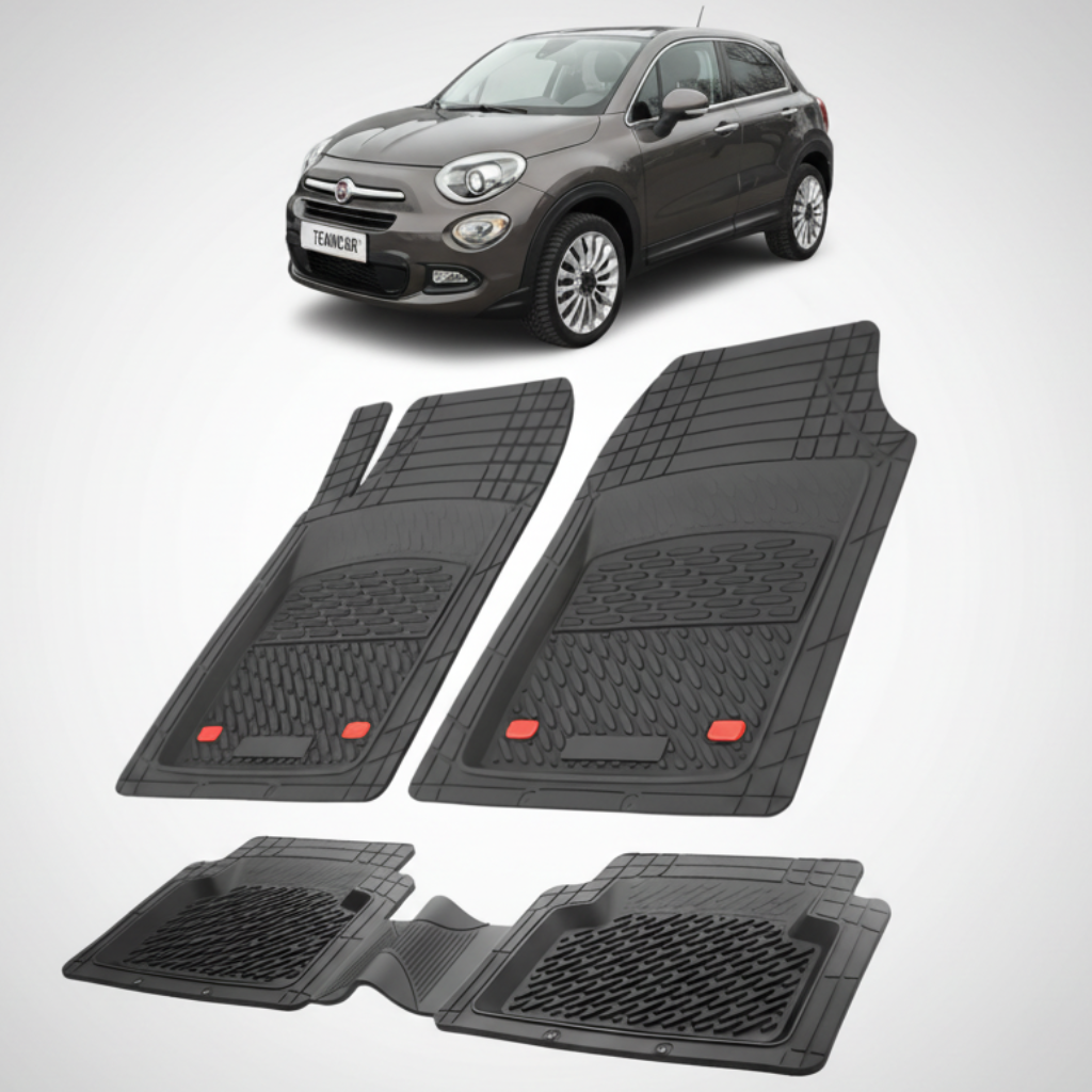 Covorase auto pentru Fiat 500X Compatibile 2014-2018 | cauciuc antiderapant, usor de curatat