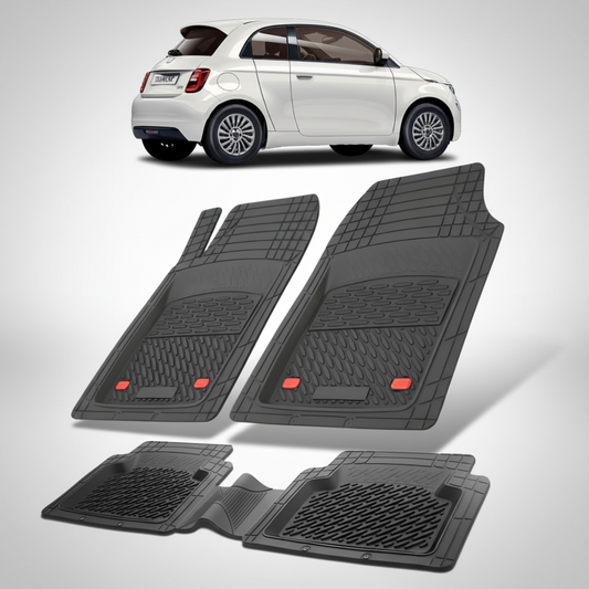 Covorase auto tip tavita dedicate pentru Fiat 500e 3+1 Compatibile 2020+ | cauciuc antiderapant, usor de curatat