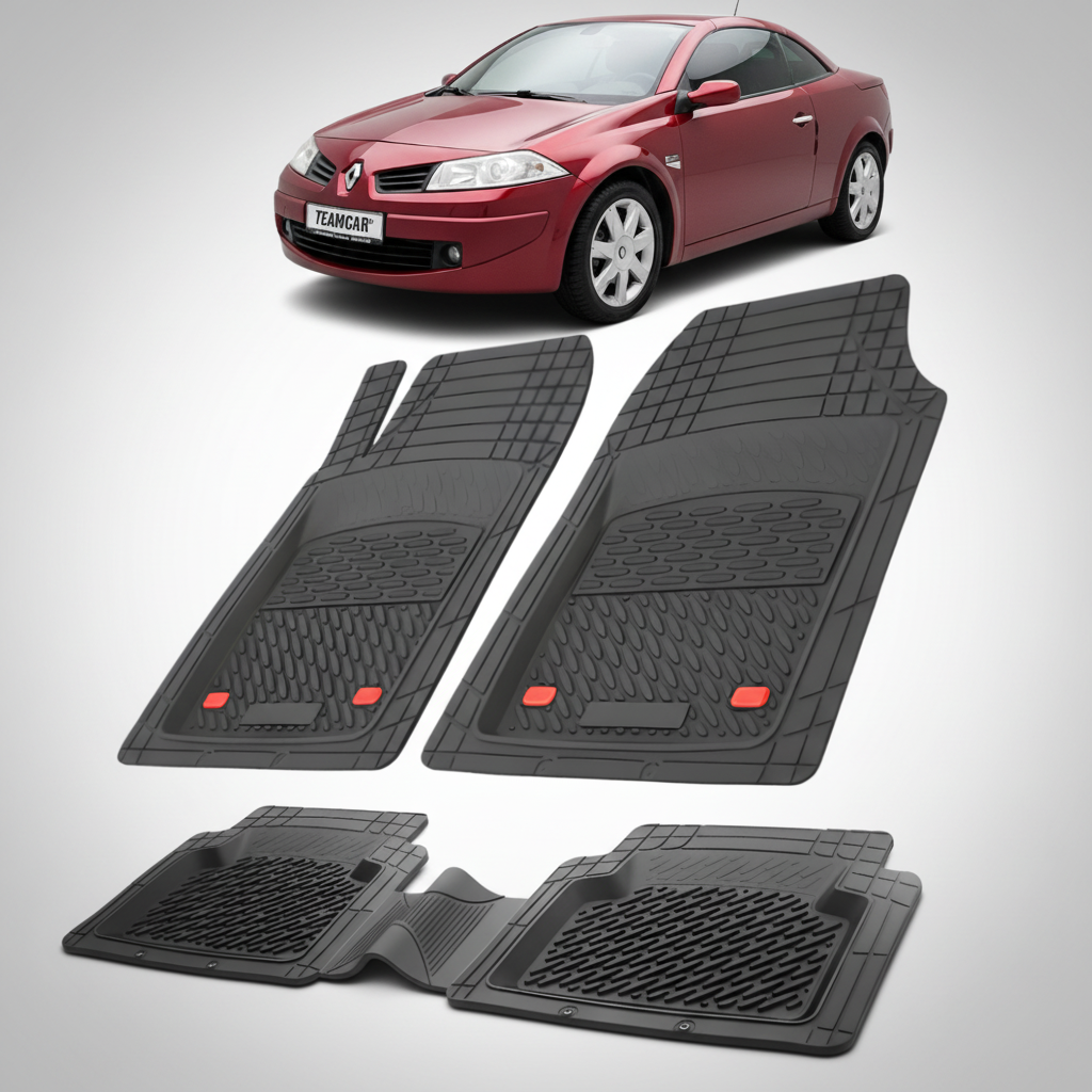 Set de covorase din cauciuc negre pentru Renault Megane II Cabrio