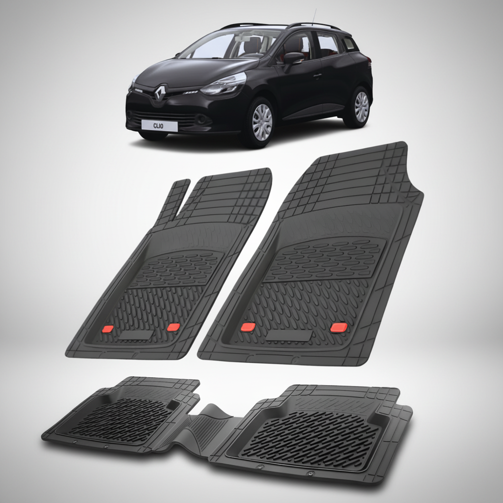 Covorase Auto TeamCar® Tip Tavita Compatibile Renault Clio IV Estate (2012-2019) Negru Material Rezistent