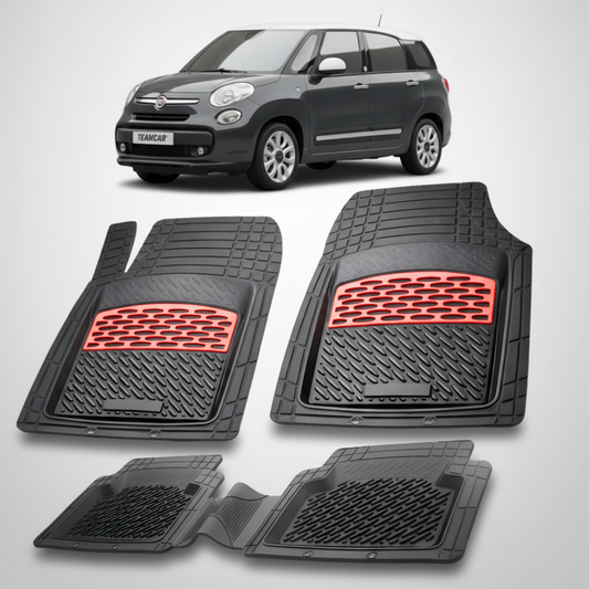 Covorase auto tip tavita dedicate pentru Fiat 500L Living 2013-2017 |  cauciuc antiderapant, usor de curatat