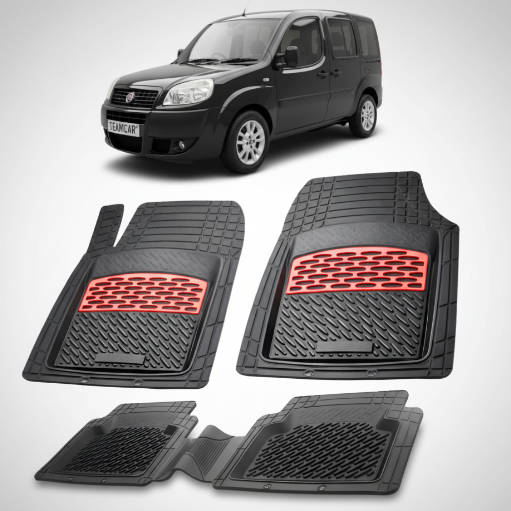 Covorase auto tip tavita pentru Fiat Doblo Facelift MPV 223 Compatibile 2005-2010 | cauciuc antiderapant, usor de curatat