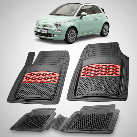 Covorase auto tip tavita dedicate pentru  Fiat 500C (Cabrio) |  cauciuc antiderapant, usor de curatat