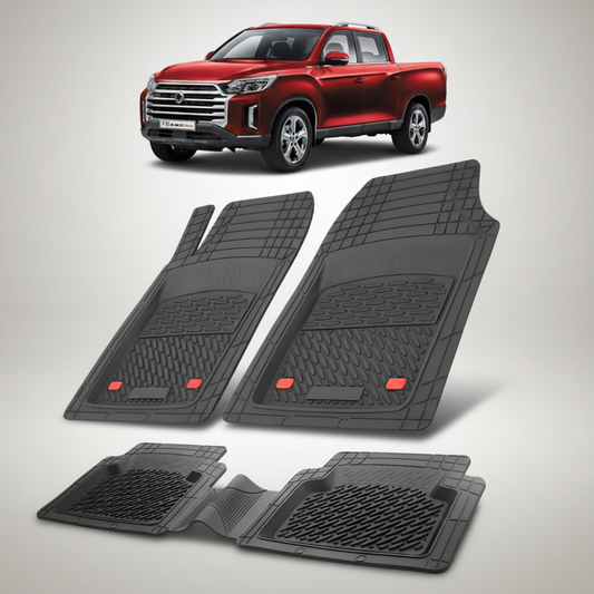 set de covorase negre din cauciuc 3d pentru kgm musso grand