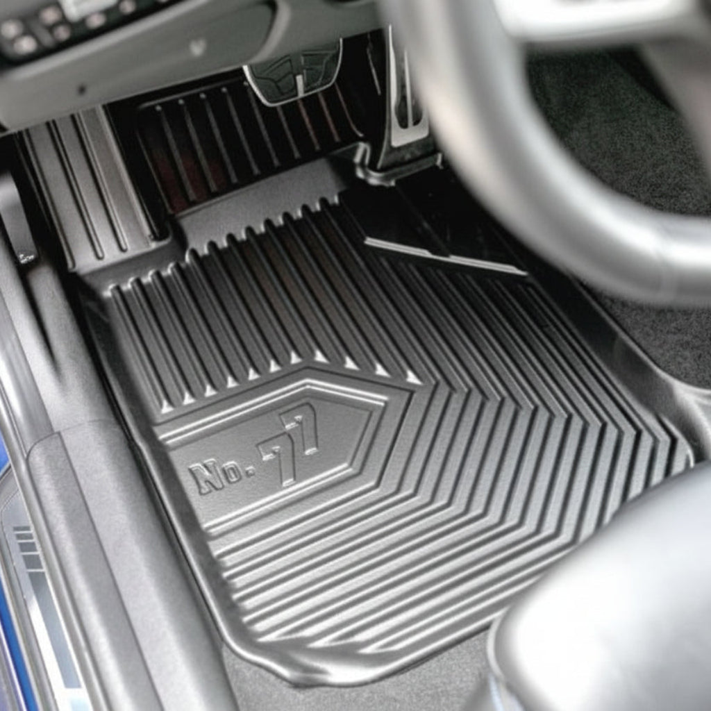 Covorase tavita frogum No. 77 Dacia Logan 3 - detaliu sistem fixare si material TPE cu picaturi apa