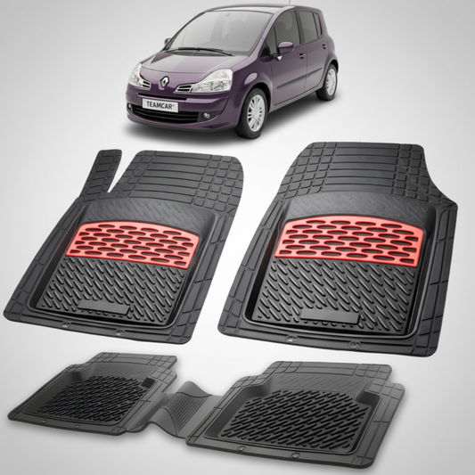 set de covorase din cauciuc negre cu accente rosii cu renault modus 2 mpv mic violet in fundal