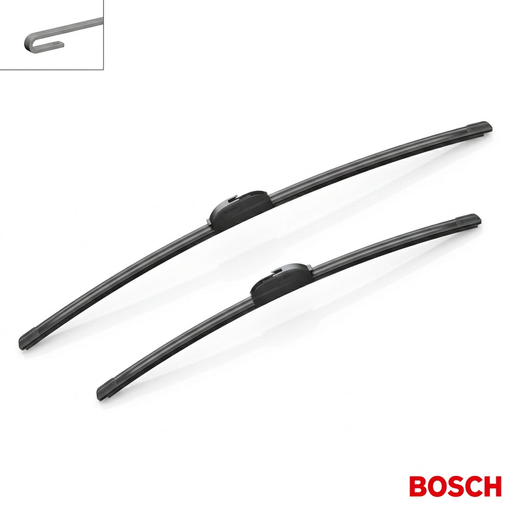 Două lamele Bosch Aerotwin A392S și ilustrația brațului cu cârlig