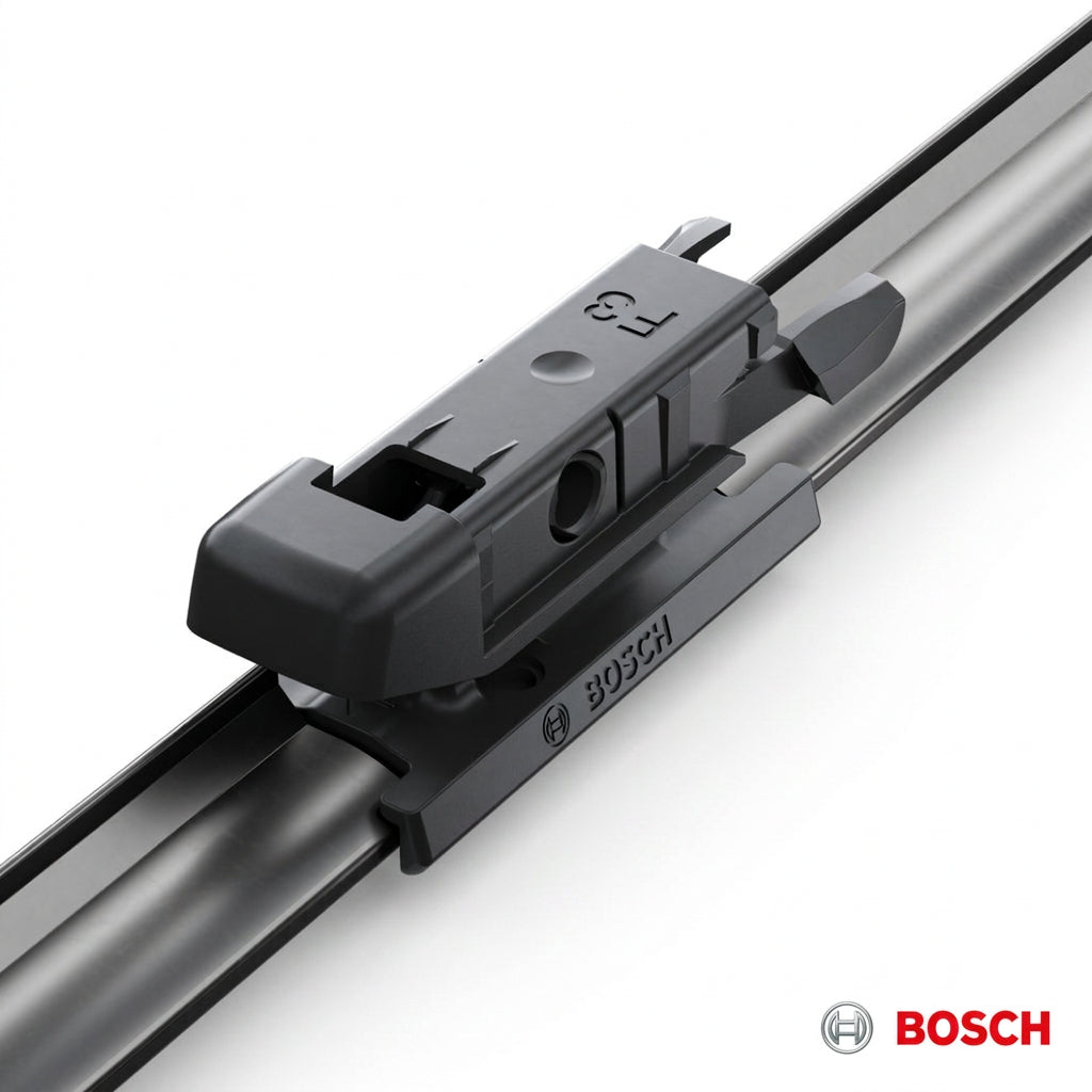 Detaliu al adaptorului original preasamblat Bosch Aerotwin A820S