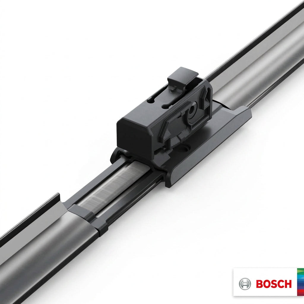 Detaliu al adaptorului original preasamblat Bosch Aerotwin A725S