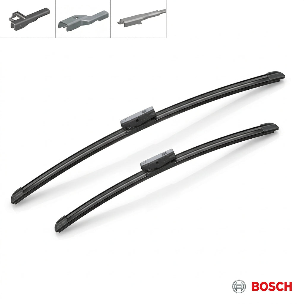 Set Bosch Aerotwin AM461S și ilustrații cu trei profile de brațe