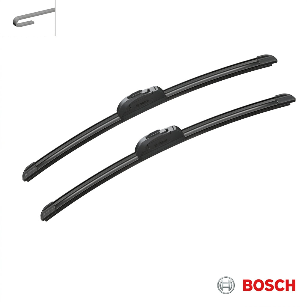 Set de două lamele Bosch AR450S și ilustrație a brațului cu cârlig
