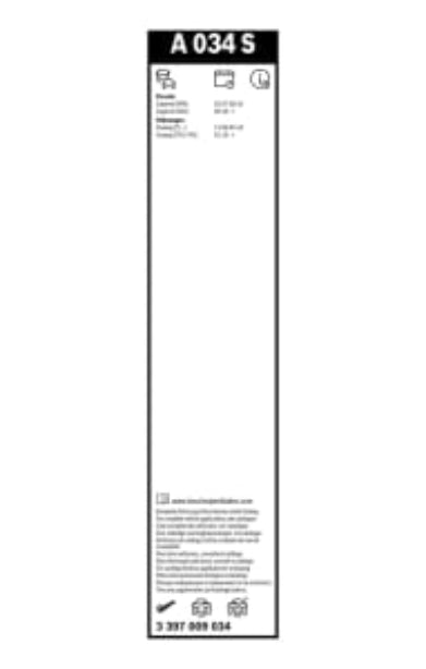 Spatele ambalajului Bosch Aerotwin A034S