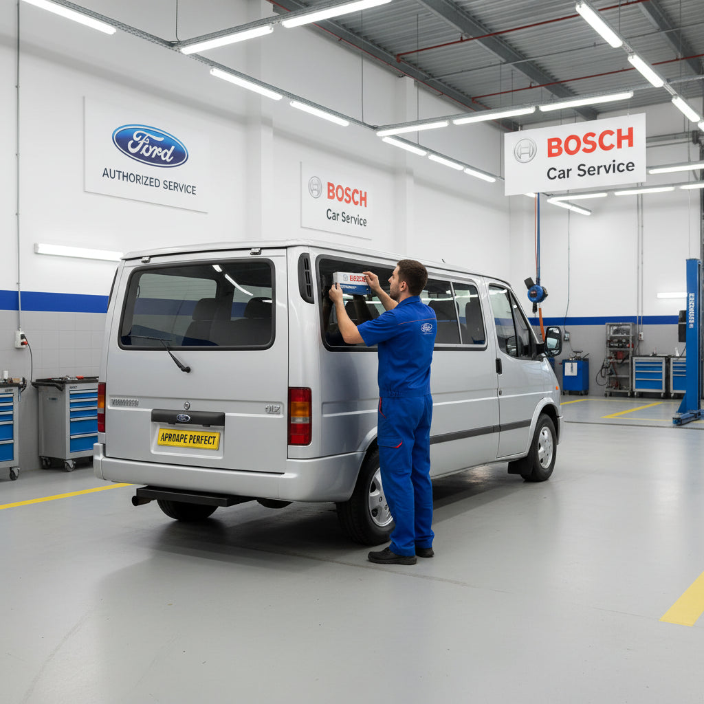 Schimbare Ștergător Lunetă Bosch Twin H341 la Ford Transit Tourneo Bus 1994–2000