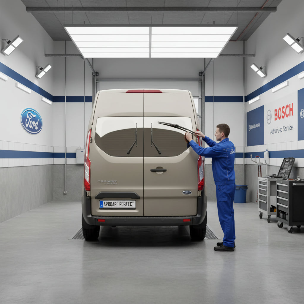 Schimbare Ștergător Lunetă Bosch Twin H341 la Ford Transit Custom V362 Bus (F3) 2012–2023