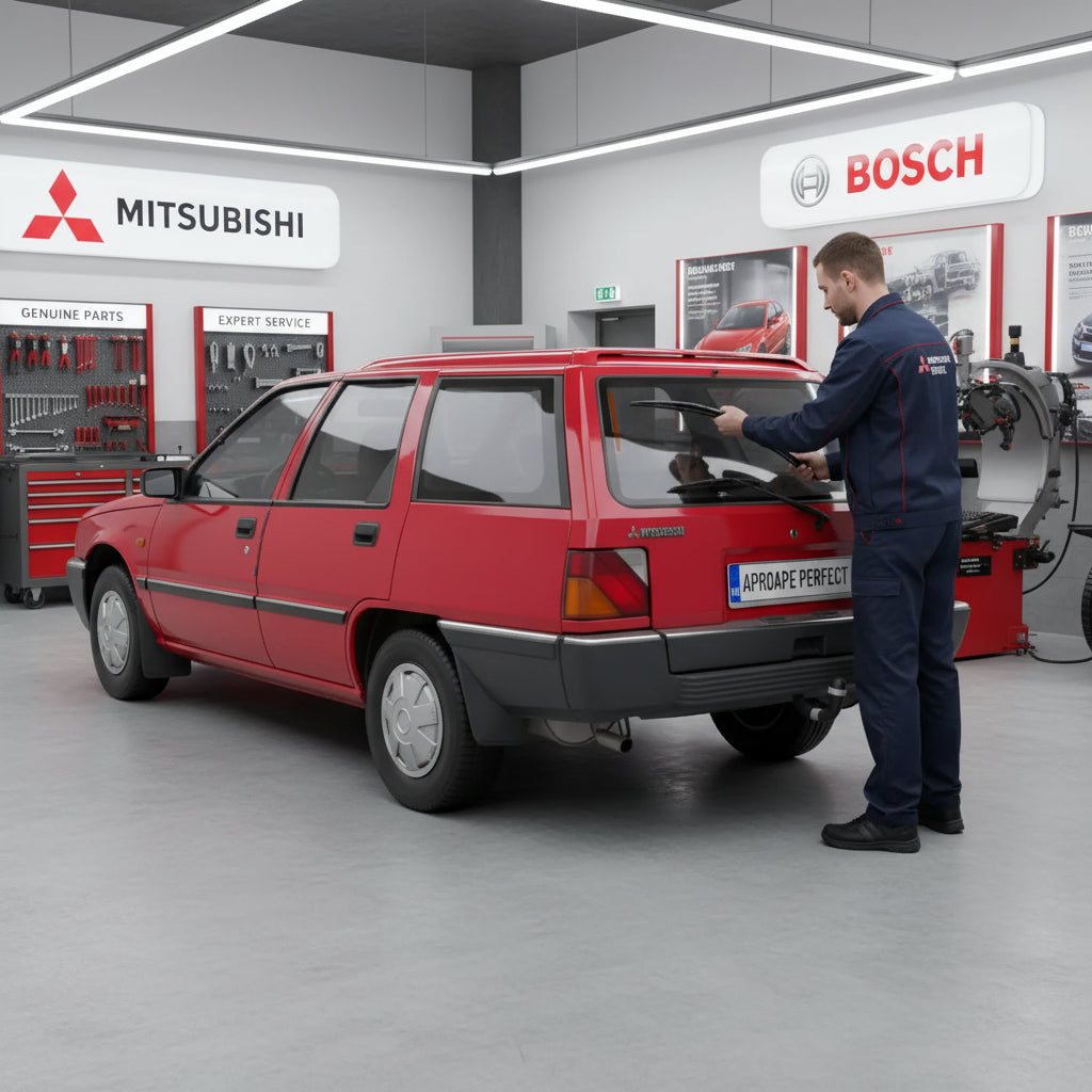 Schimbare Ștergător Lunetă Bosch Twin H341 la Mitsubishi Lancer III Station Wagon Break 1985–1992