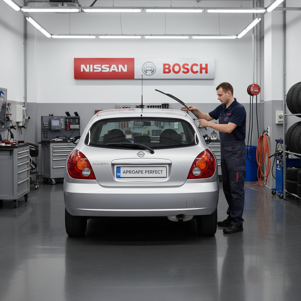 Schimbare Ștergător Lunetă Bosch Twin H341 la Nissan Almera II Hatchback (N16) 2000–2006