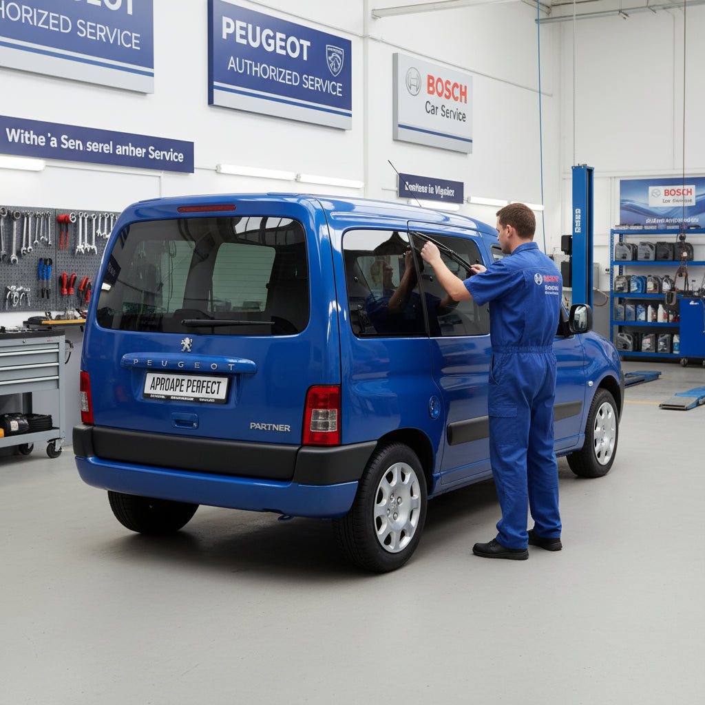 Schimbare Ștergător Lunetă Bosch Twin H341 la Peugeot Partner Box Body/MPV (5, G) 1996–2008