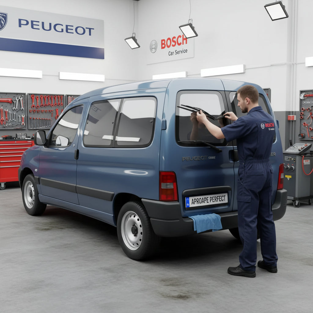 Schimbare Ștergător Lunetă Bosch Twin H341 la Peugeot Partner Origin Box Body/MPV (G) 2008–2015
