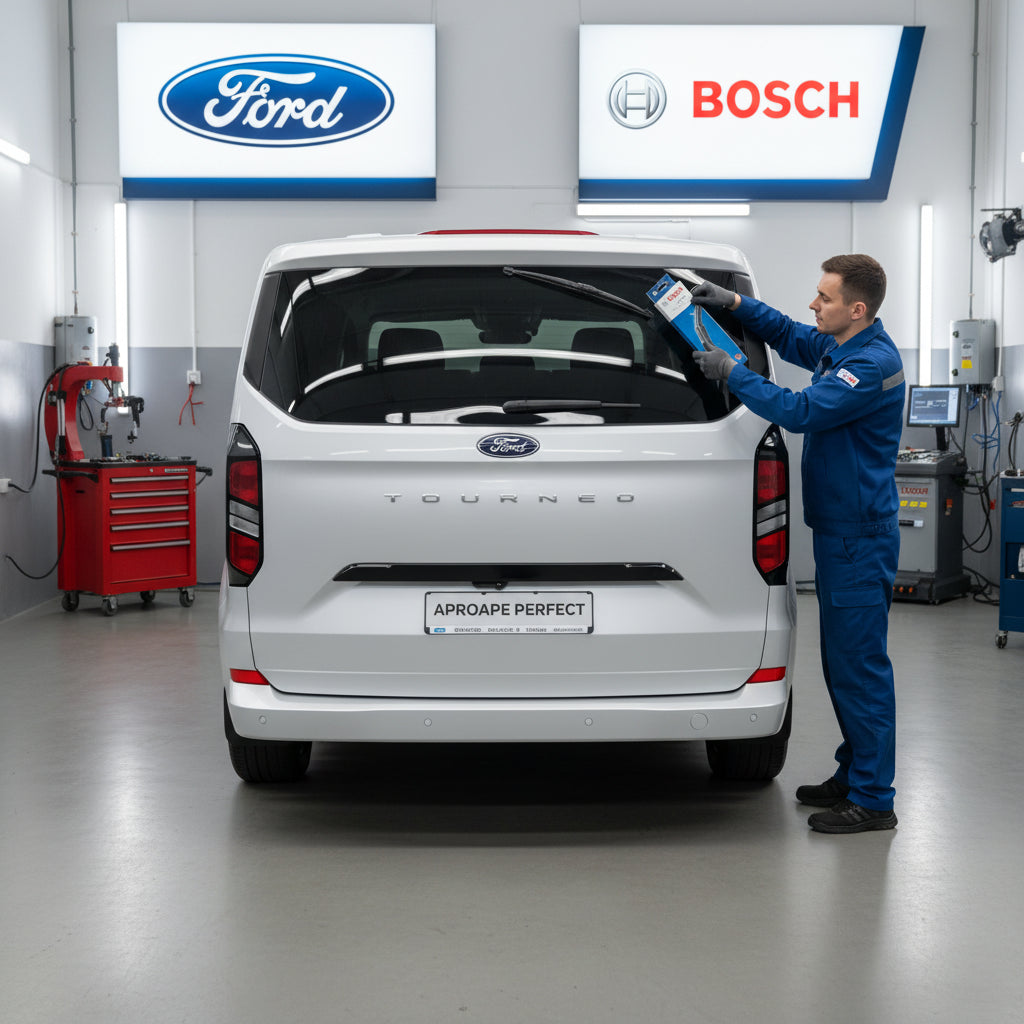 Schimbare Ștergător Lunetă Bosch Twin H341 la Ford Tourneo Custom V362 Bus (F3) 2012–2023